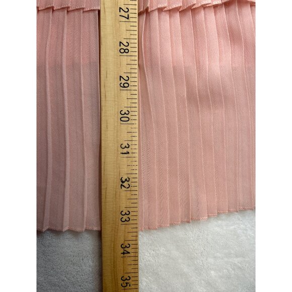 Zara Woman Dress Tunic Medium Pink‎ Pleated Tiered Layer Bell Sleeves - Picture 8 of 8